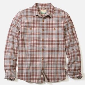 Marine Layer Pacifica Twill Overshirt in Warm Plaid